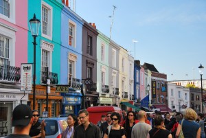 People shopping at Portobello road in Notting Hill london