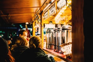 Traditional Christmas market in the historic Strasbourg France